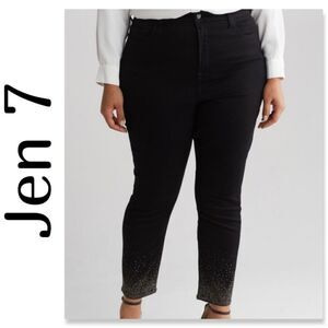 NWT Jen7 Plus Black High-Rise Ankle Skinny Jean